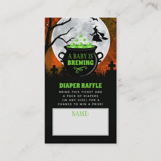 Een Baby breekt halloween-Baby shower luier Informatiekaartje (Voorkant)