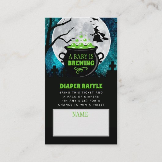 Een Baby breekt halloween-Baby shower luier Informatiekaartje (Voorkant)