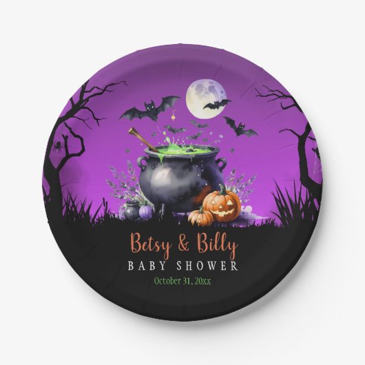Een Baby breekt halloween Baby shower Papieren Bordje (Voorkant)