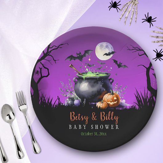 Een Baby breekt halloween Baby shower Papieren Bordje