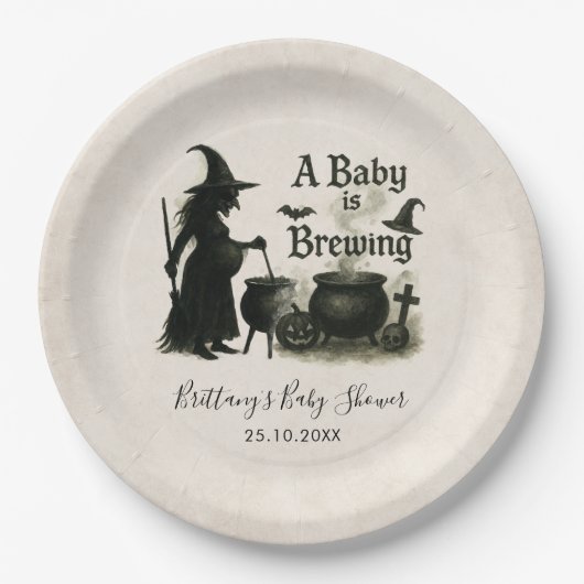 Een Baby breekt halloween Baby shower Papieren Bordje (Voorkant)