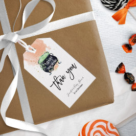 een baby breekt Halloween Baby shower Peach Cadeaulabel