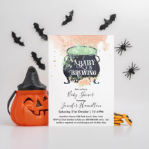 een baby breekt Halloween Baby shower Peach