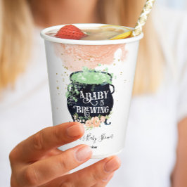 een baby breekt Halloween Baby shower Peach Papieren Bekers