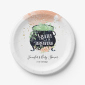 een baby breekt Halloween Baby shower Peach Papieren Bordje (Voorkant)