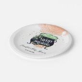 een baby breekt Halloween Baby shower Peach Papieren Bordje (Gekanteld)