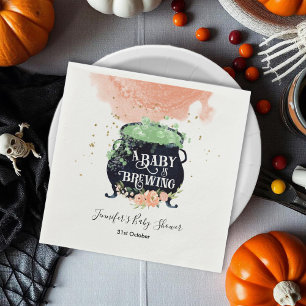 een baby breekt Halloween Baby shower Peach Servet