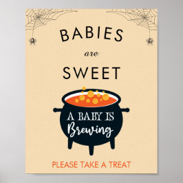 Een Baby breekt halloween Baby shower Poster