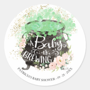 Een Baby breekt halloween Baby shower Ronde Sticker