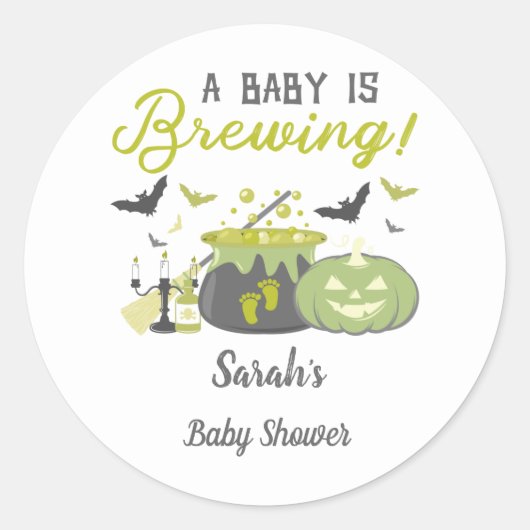 Een Baby breekt halloween Baby shower Ronde Sticker (Voorkant)