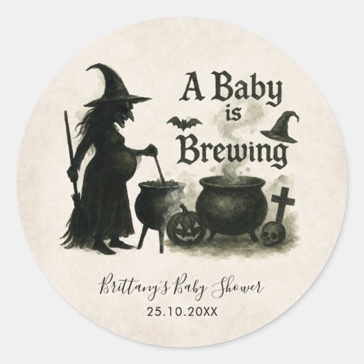 Een Baby breekt halloween Baby shower Ronde Sticker (Voorkant)