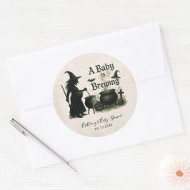 Een Baby breekt halloween Baby shower Ronde Sticker