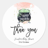 een baby breekt halloween Baby shower roze klasse Ronde Sticker (Voorkant)