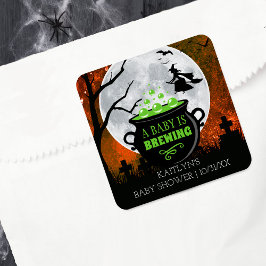 Een Baby breekt halloween Baby shower Vierkante Sticker