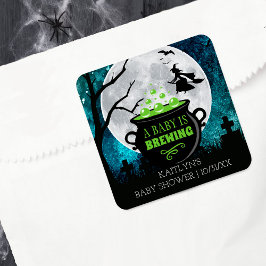 Een Baby breekt halloween Baby shower Vierkante Sticker