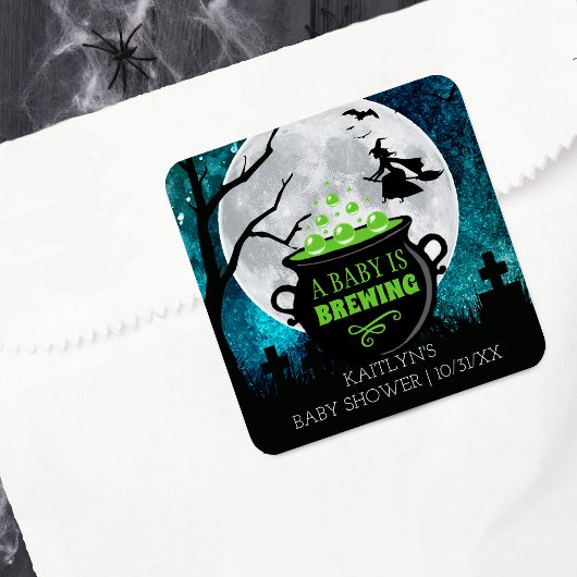 Een Baby breekt halloween Baby shower Vierkante Sticker