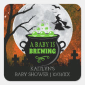 Een Baby breekt halloween Baby shower Vierkante Sticker (Voorkant)
