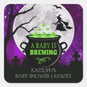 Een Baby breekt halloween Baby shower Vierkante Sticker (Voorkant)