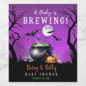 Een Baby breekt halloween Baby shower Wijn Etiket (Enkel label)