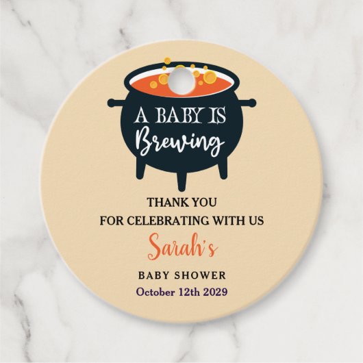 Een Baby breekt halloween heks Baby shower Bedankjes Labels (Voorkant)