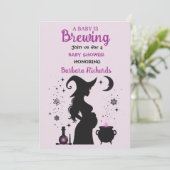 Een Baby breekt halloween heks Baby shower Kaart (Staand voorkant)