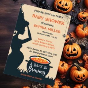 Een Baby breekt halloween heks Baby shower Kaart