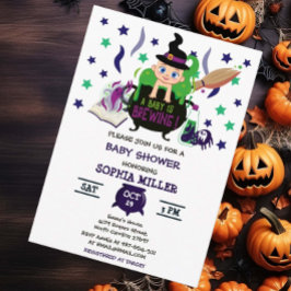 Een Baby breekt halloween heks Baby shower Kaart