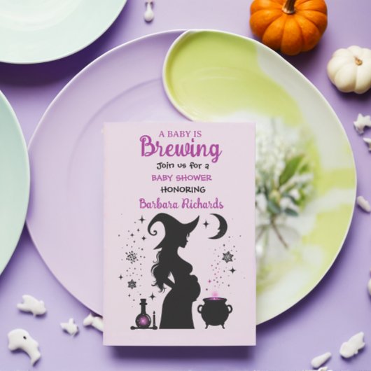 Een Baby breekt halloween heks Baby shower Kaart