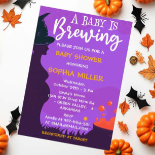 Een Baby breekt halloween heks Baby shower Kaart