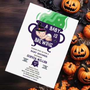 Een Baby breekt halloween heks Baby shower Kaart