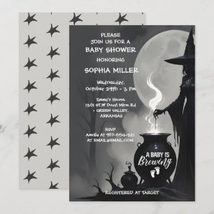 Een Baby breekt halloween heks Baby shower Kaart