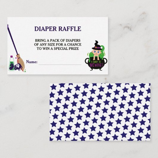 Een Baby breekt heks Baby shower luidere Raffle Informatiekaartje (Voorkant / Achterkant)