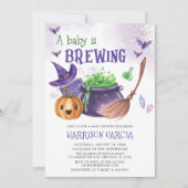 Een Baby breekt heks Halloween Baby shower Kaart (Voorkant)
