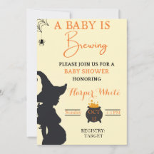 Een baby breekt heksenbaby shower