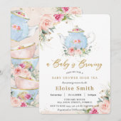 Een Baby breekt het Baby shower van de Hoge Tea Pa Kaart (Voorkant / Achterkant)