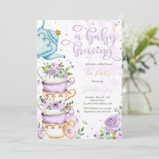 Een Baby breekt het Baby shower van de Partij van  Kaart (Staand voorkant)