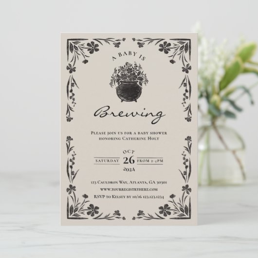 Een Baby breekt het Baby shower van Halloween uit Kaart (Staand voorkant)