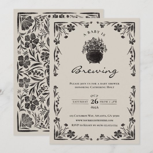 Een Baby breekt het Baby shower van Halloween uit Kaart (Voorkant / Achterkant)