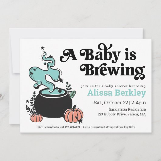 Een Baby breekt het Baby shower van Halloween uit Kaart (Voorkant)