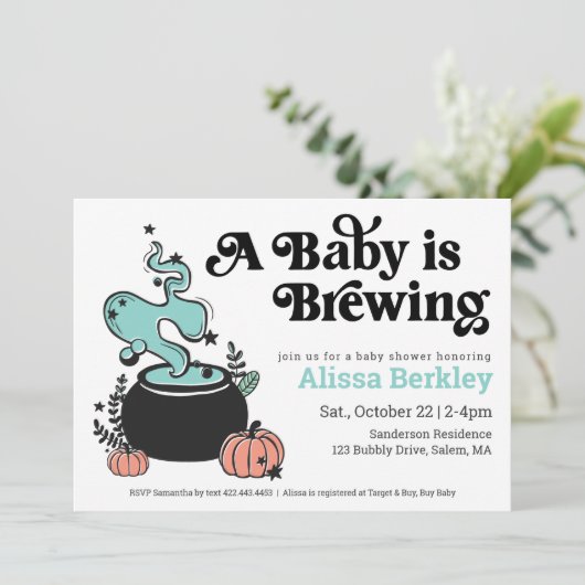 Een Baby breekt het Baby shower van Halloween uit Kaart (Staand voorkant)