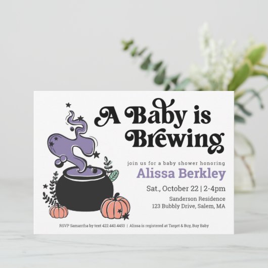 Een Baby breekt het Baby shower van Halloween uit Kaart (Staand voorkant)