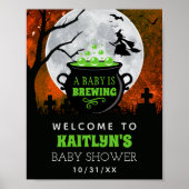 Een Baby breekt het Baby shower welkom van Hallowe Poster (Voorkant)