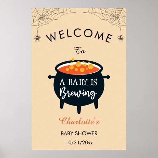 Een Baby breekt het Baby shower welkom van Hallowe Poster (Voorkant)