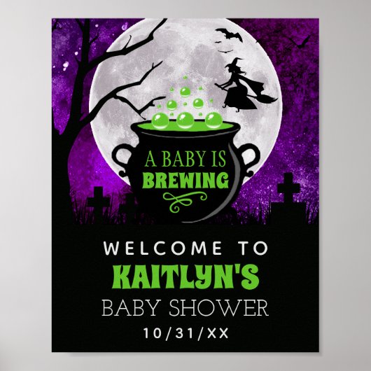 Een Baby breekt het Baby shower welkom van Hallowe Poster (Voorkant)