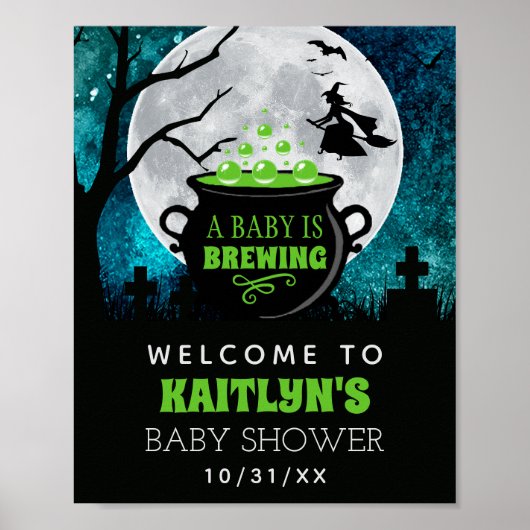 Een Baby breekt het Baby shower welkom van Hallowe Poster (Voorkant)