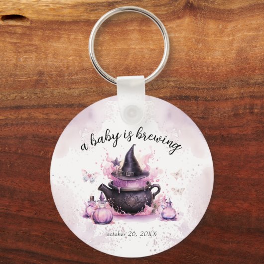 Een Baby breekt het Baby shower welkom van Hallowe Sleutelhanger (Voorkant)