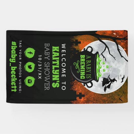 Een Baby breekt het Baby shower welkom van Hallowe Spandoek (Horizontaal)