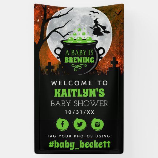 Een Baby breekt het Baby shower welkom van Hallowe Spandoek (Verticaal)