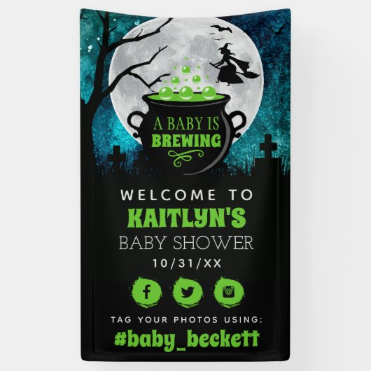 Een Baby breekt het Baby shower welkom van Hallowe Spandoek (Verticaal)