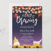 Een Baby breekt het Paars Baby shower in de herfst Kaart (Voorkant)